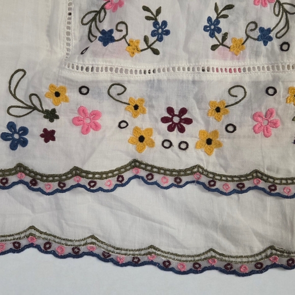 Free People Danielle Embroidered Boho Top Cloud Dancer Ivory Small NWT - Picture 7 of 16